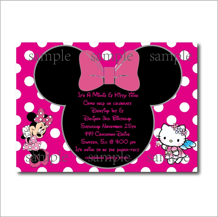 Us 539 40 Off14 Pcslot Minnie Mouse Kitty Gadis Ulang Tahun Pesta Undangan Minnie Mouse Baby Shower Undangan Pesta Ulang Tahun Anak Anak
