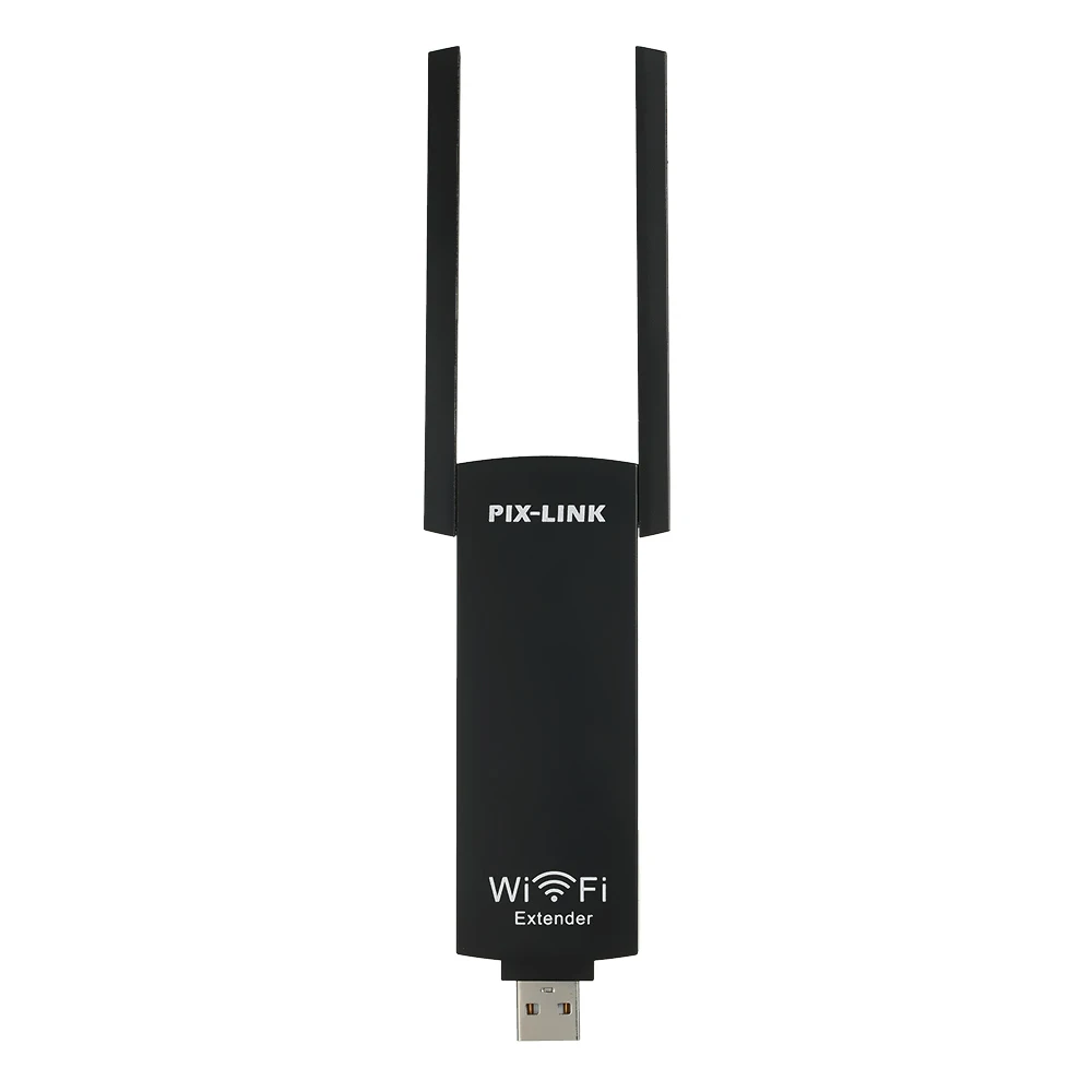 PIX-LINK USB Диапазон Wi-Fi расширитель Беспроводной Wi-Fi ретранслятор двойная антенна Wi-Fi усилитель сигнала беспроводной AC 300 Мбит/с 802.11b/g/n