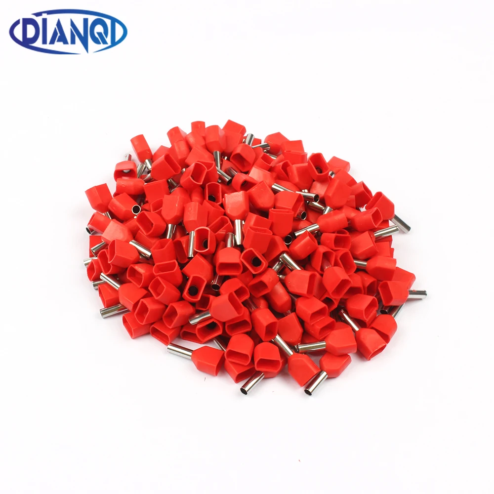 

TE1508 Two Pre-insulated Pipe-shaped End Cold pressed terminals/Cable Connector/Wire Connector 1000PCS/Pack