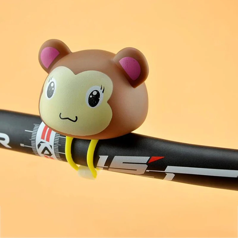 1pcs Hot Rubber Kids Bike Bell Cartoon Shape Bicycle Bells Shining Bike Handlebar Light Accessories New