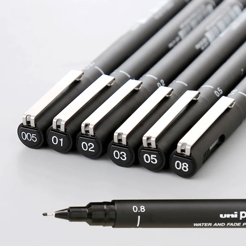 Ручка для рисования Fineliner Micron 6 размеров 005 01 02 03 05 08 аниме комикс не цветущие