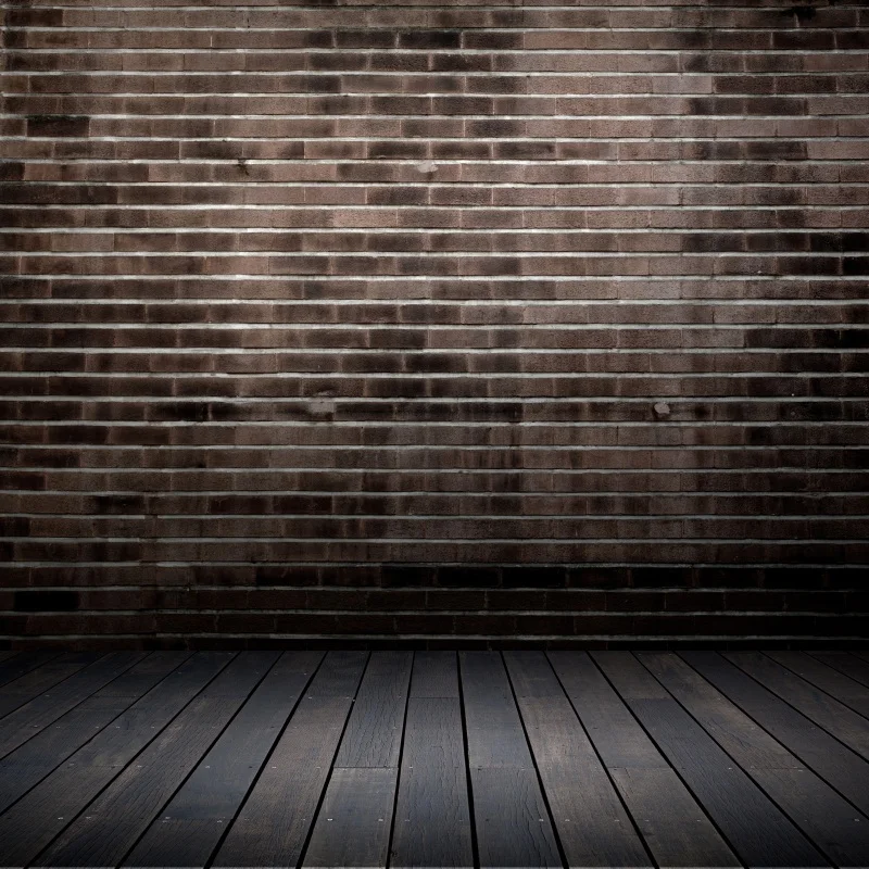 

Laeacco Dark Brick Wall Wooden Floor Grunge Party Baby Portrait Photographic Backgrounds Photography Backdrops For Photo Studio