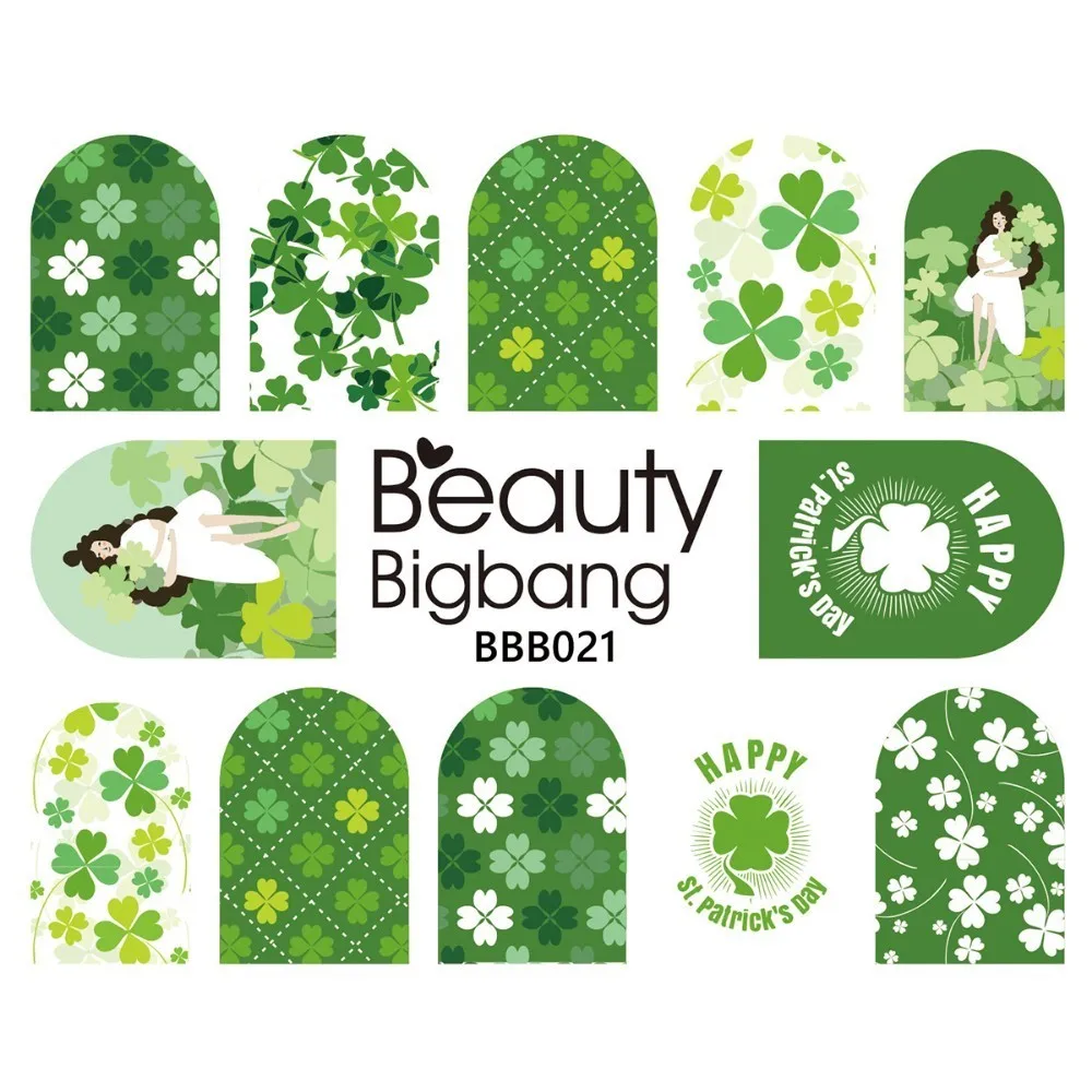 BeautyBigBang Nail Art Stickers 3PCS Green Cactus Potted Aloes Image Water Decals Nails Sticker Art Decoration Wraps BBB035 - Цвет: 21