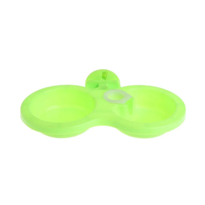 Хороший пластиковый двойной с использованием питомец для кормления и питья нетоксичный материал большая миска для собак с дозатором воды может быть зафиксирована - Цвет: Зеленый