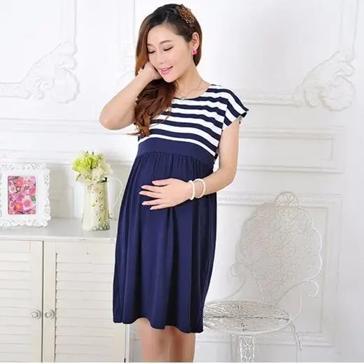 Maternity dress casual cotton maternity 