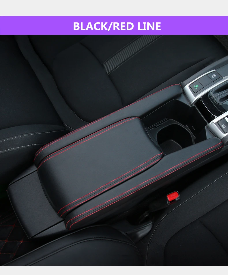 Кожаный Автомобильный Брелок с консоли подлокотника Box рукавом Крышка Pad центр хранения Обложка Чехол коврик для Honda Civic 10th аксессуар