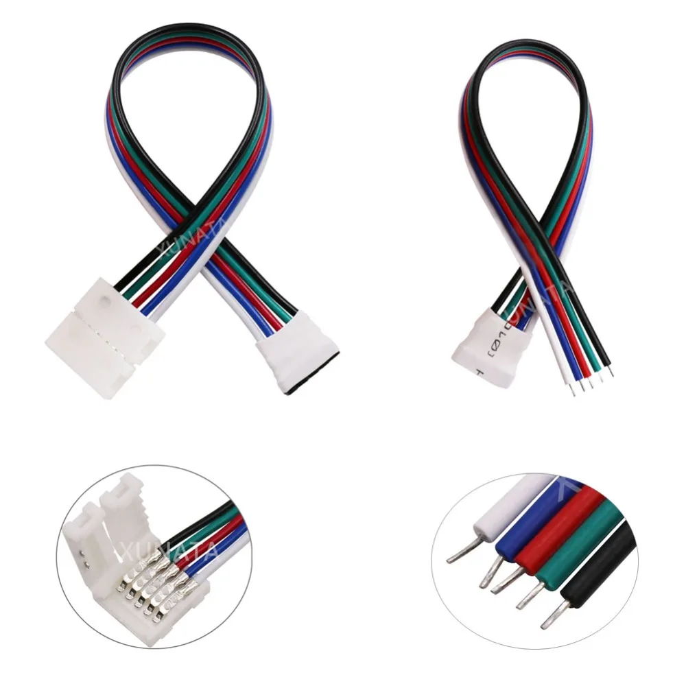 buy 5 24V LED Strip Connector 4pin RGB 5pin RGBW RGBWW Free Welding Connector For Led Strip