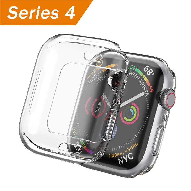

Compatible with Apple Watch Series 4 Screen Protector 44mm 40mm TPU Case Soft Slim Full-Around Protective for iWatch Clear Cover
