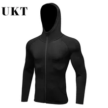 Дышащая спортивная одежда с длинным рукавом для мужчин, рубашки для велоспорта, фитнеса, бега, спортивные куртки, быстросохнущая Мужская куртка с капюшоном для бега