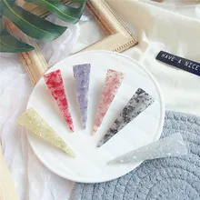 Модные женские блестящие Уксусные кислотные заколки для волос заколки звездное небо заколки для волос для девочек треугольный зажим, аксессуар для волос