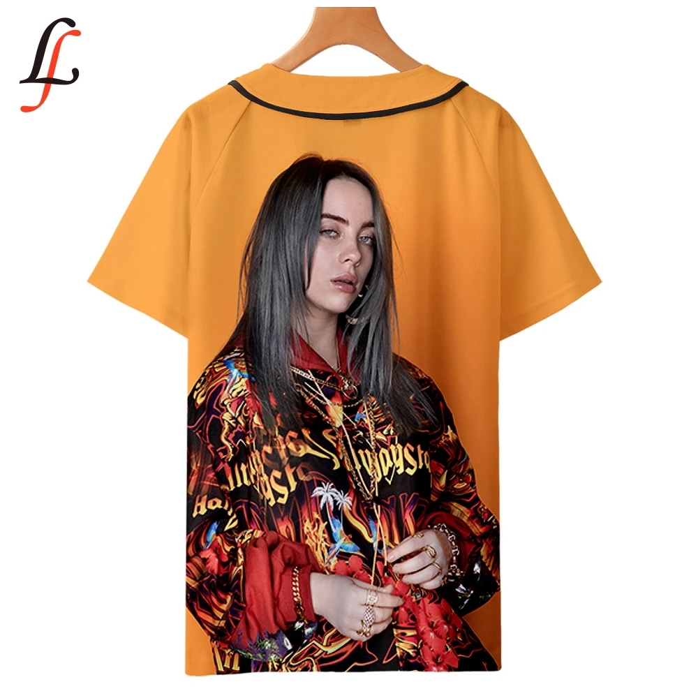 Billie Eilish, 3D принт, бейсбольные футболки для женщин/мужчин, модные летние футболки с коротким рукавом,, уличная одежда, футболки, топы