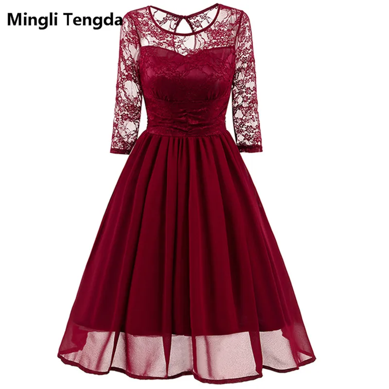 Mingli Tengda фиолетовое шифоновое платье для матери невесты кружевное платье для матери невесты элегантное ТРАПЕЦИЕВИДНОЕ платье для матери