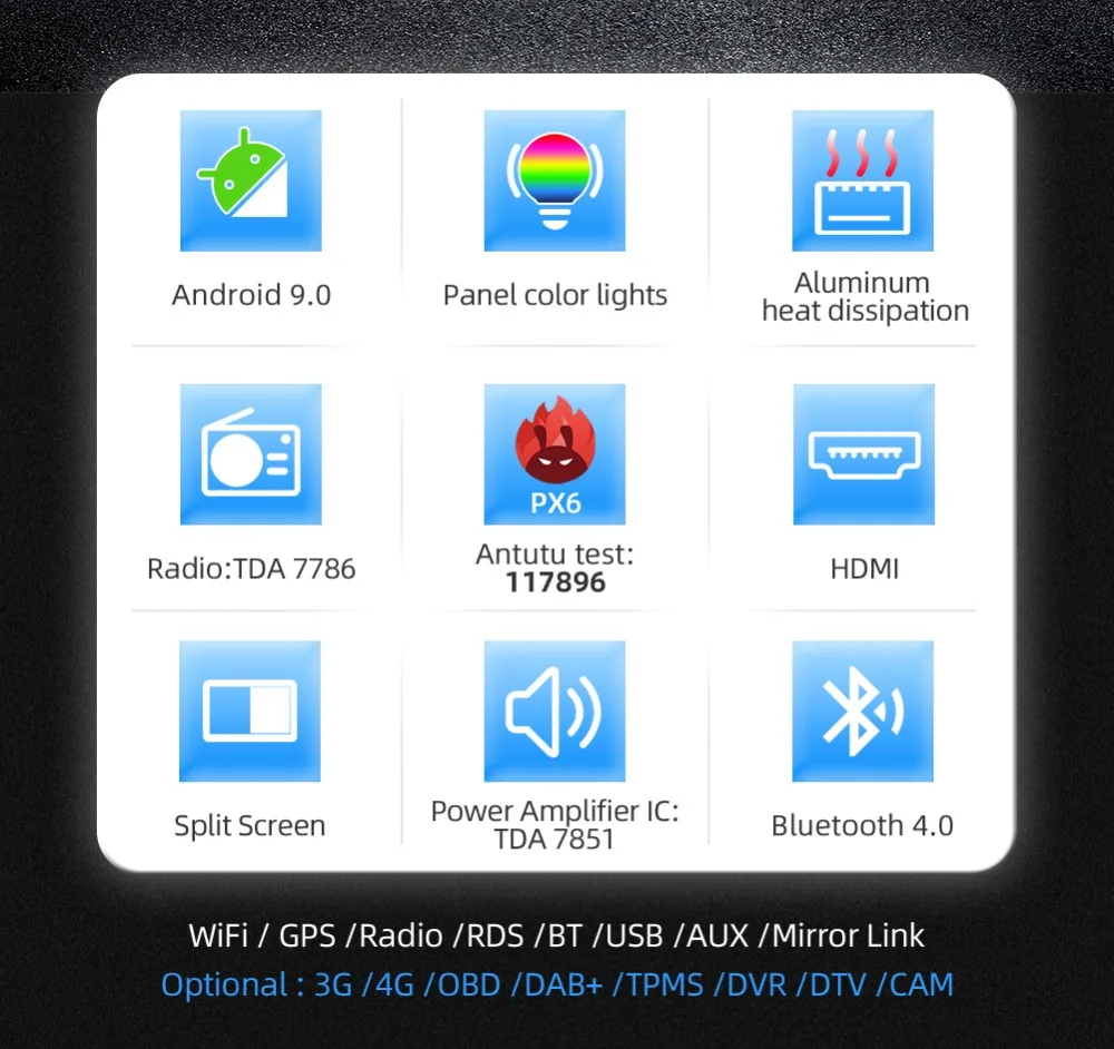 Perfect PX6 4G+64G 2 din Android 9.0 car dvd Multimedia for Ford Focus 2009 gps navigation wifi 4G mirror link steering wheel car radio 3 Perfect PX6 4G+64G 2 din Android 9.0 car dvd Multimedia for Ford Focus 2009 gps navigation wifi 4G mirror link steering wheel car radio 3