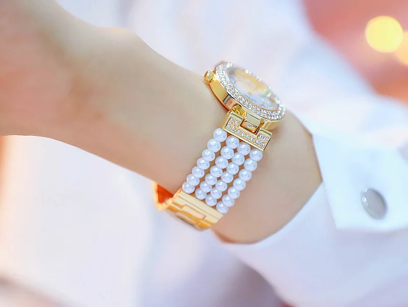 Супер женские часы, креативный жемчужный браслет, женские часы с бриллиантами, повседневные часы Qaurtz, часы zegarek damski, Прямая поставка