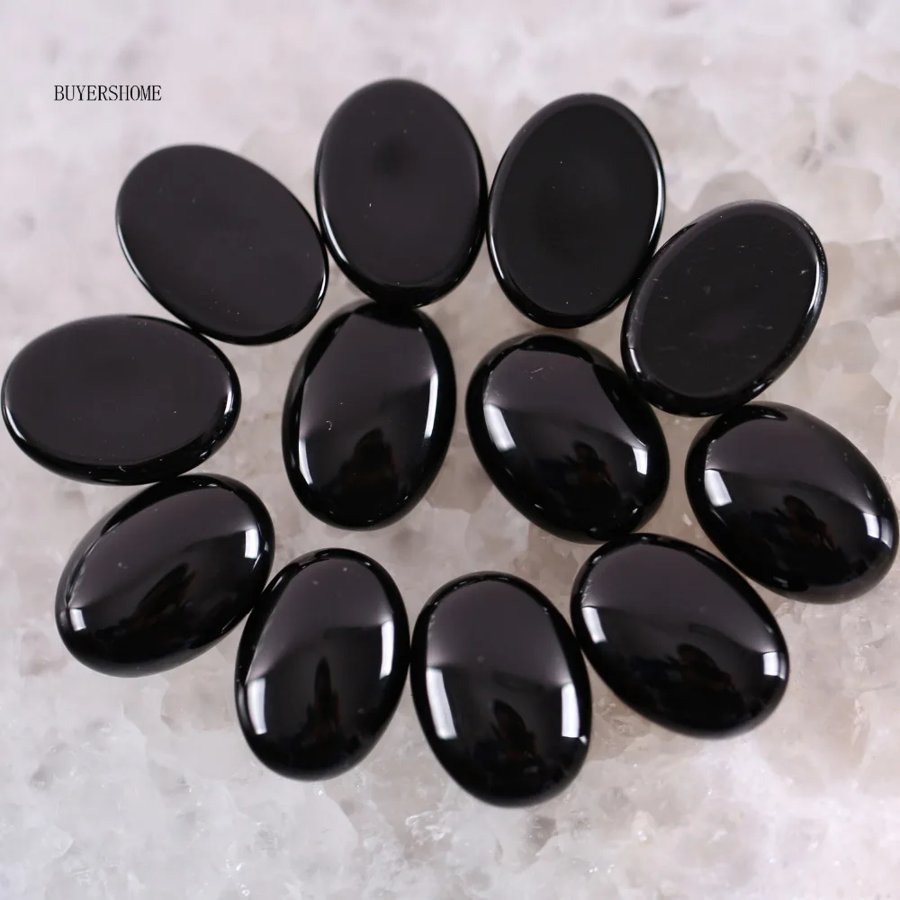 

Oval 13x18MM&12x16MM Natural Black Onyx CAB Cabochon For Necklace Pendant Bracelet Earrings 10Pcs K1605