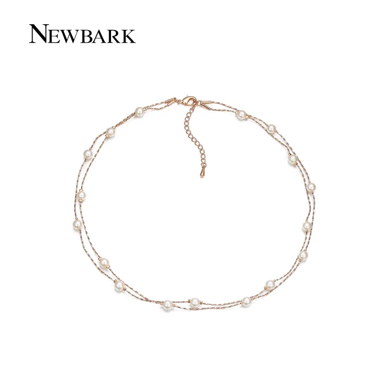 font b NEWBARK b font 17pcs Chain font b Necklaces b font Pendants Imitated Pearl