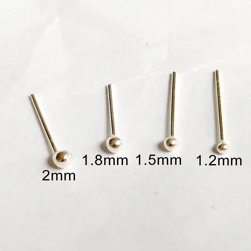 925 Sterling silver nose stud 1.2mm 1.5mm 1.8mm 2mm mixed size ball