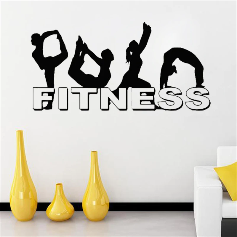 

Ornament Modern Vinyl Art Removable Decor Fitness Girls Yoga Beauty Wall Sticker Sports Home Decoration Gym Decor X52