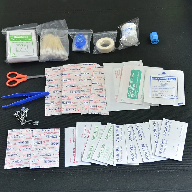 Unids/pack 120 seguro Camping senderismo coche Primeros Auxilios Kit de tratamiento de emergencia médica paquete de supervivencia salvaje al aire libre