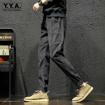 

Autumn Winter Thick Warm Drawstring Harem Trousers Men Plus Size 5XL Loose Fit Hip Hop Pants Casual Cotton Pantalon Hombre Black