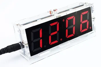 

DIY Kit Red LED Electronic Clock Microcontroller Digital Clock Time Thermometer