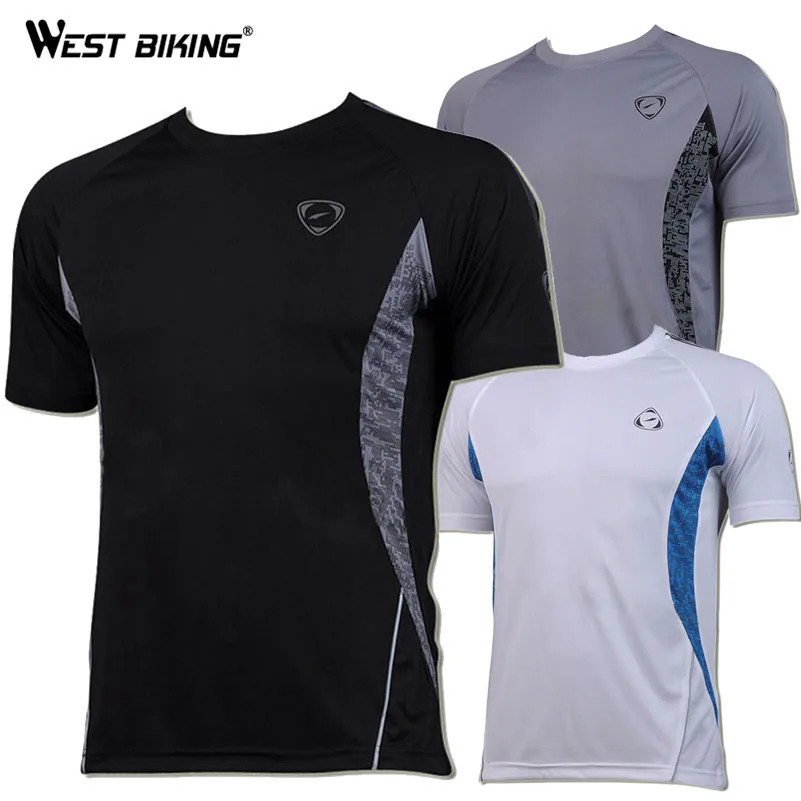 Мужские майки для велоспорта WEST BIKING быстросохнущие футболки с круглым вырезом и