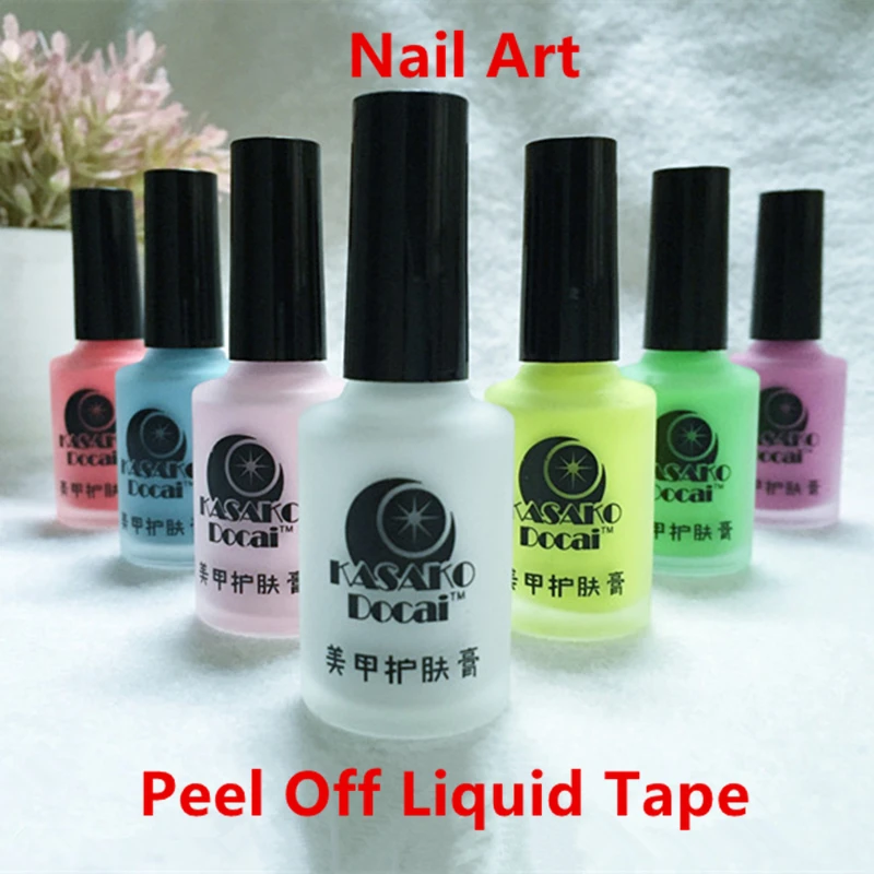 

New 15ml White Peel Off Liquid Nail Art Tape Latex Tape Palisade For Easy Clean Base Gel Coat