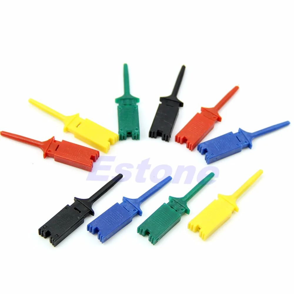 

New Test tool 5 Pcs Test Clip Mini Grabber SMD IC Hook Probe Jumper 5 Colors hot