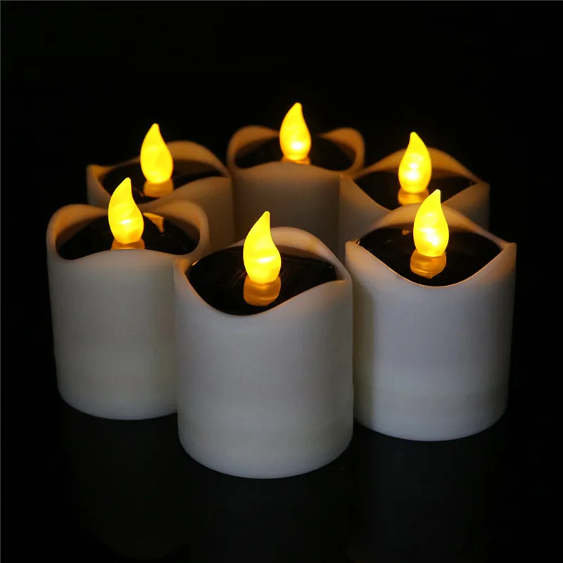 Solar Lamps Solar Energy LED Light waterproof Candle Lamp Night light Home Decoration for wedding Birthday