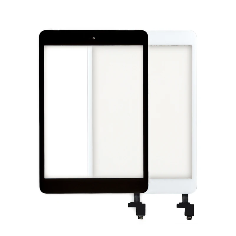 10pcs/lot Free DHL New Touch Screen Glass Panel Digitizer includes IC Chip Home Button for iPad Mini & Mini 2 Black White