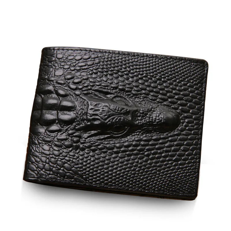 

Fashion Leather men's wallet Crocodile pattern coin pocket wallet zipper portfolio Clutch purses multi-function card men purse