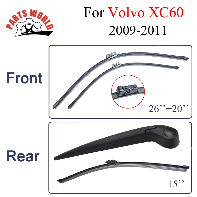 Windshield Front/Rear Wiper Arm&Blade For Volvo XC60,2009 2011,Window