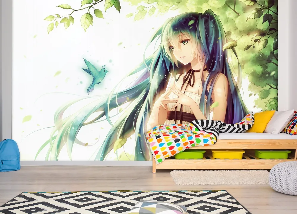 [Самоклеящаяся] 3D Hatsune Miku 44 японское аниме настенная бумага настенная печать настенные наклейки