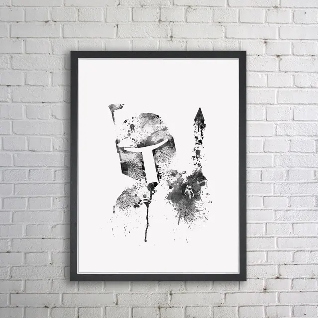 Boba Fett Art Print Watercolor Star Wars Painting Wall Art Storm Troopers Poster Poster Movie Pictures Nursery Home Decor Z103