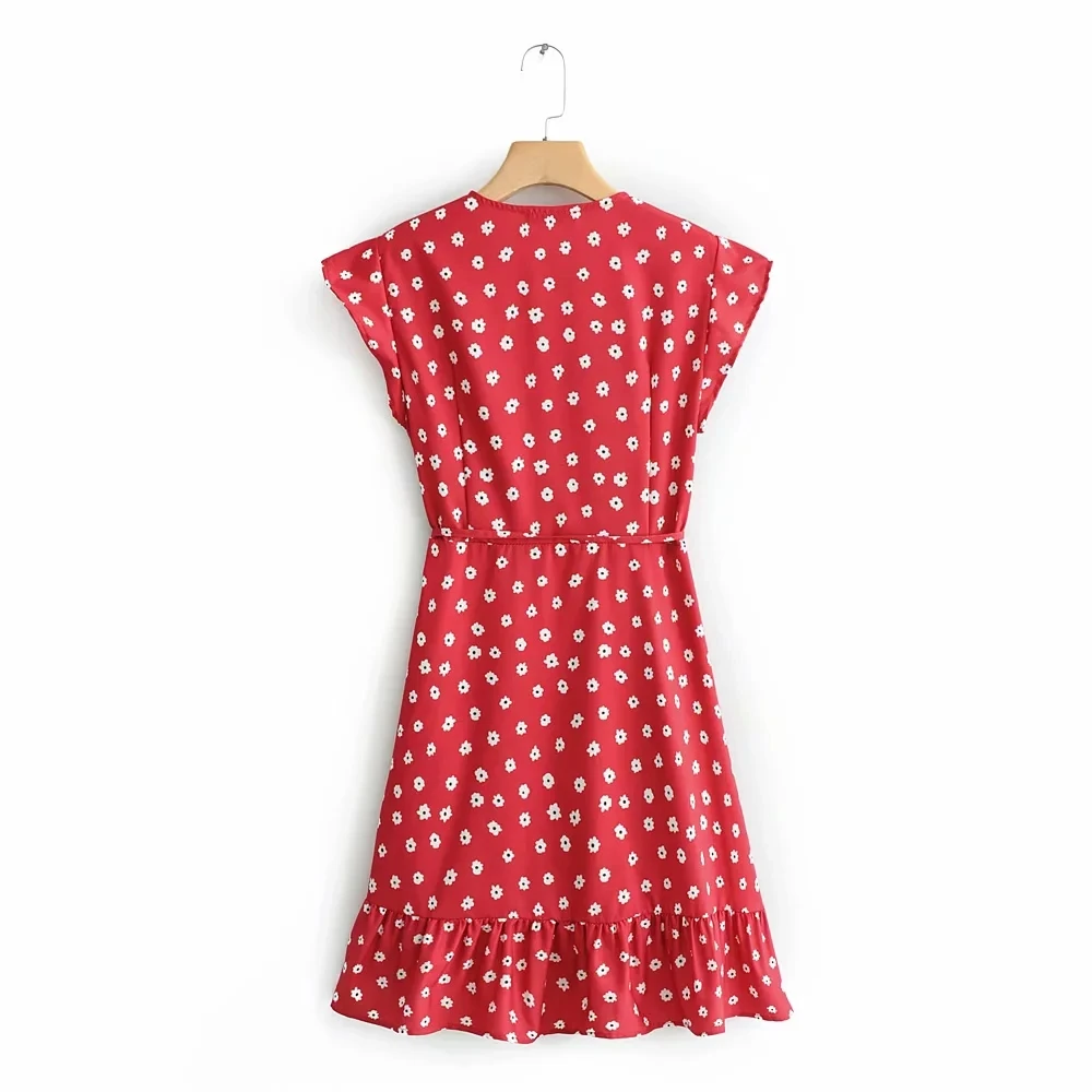 Boho винтажное красное платье с цветочным рисунком женское 2019 летнее элегантное