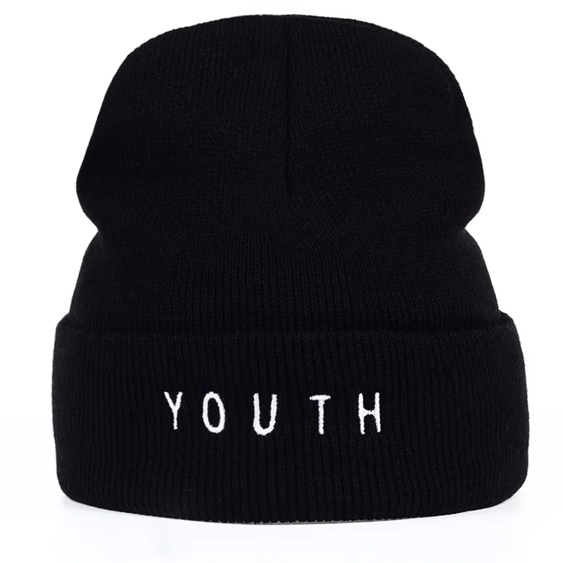 

TUNICA New women men hat fashion winter cotton warm hat youth letter black Skullies & Beanies hats Gorros winter wool warm hat