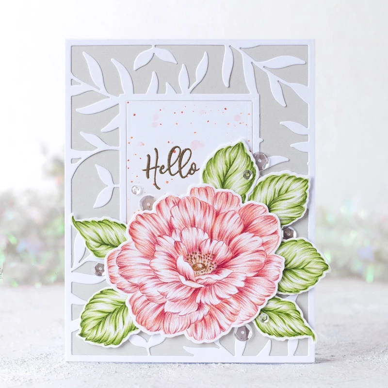 

Bloom Big Peony Flower Transparent Stamp Clear Stamps for DIY Scrapbooking Paper Cards Making Decorative Craft Supplies Sheets