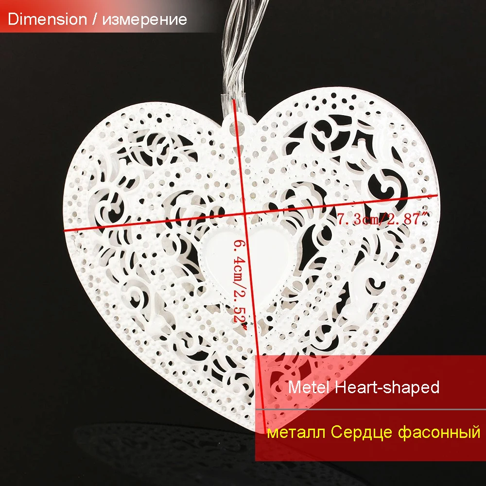 10leds Holiday lights 6.4*7.3CM Metel Heart fairy led string lights battery operated Christmas wedding Girl Mirror decoration JQ 10leds Holiday lights 6.4*7.3CM Metel Heart fairy led string lights battery operated Christmas wedding Girl Mirror decoration JQ