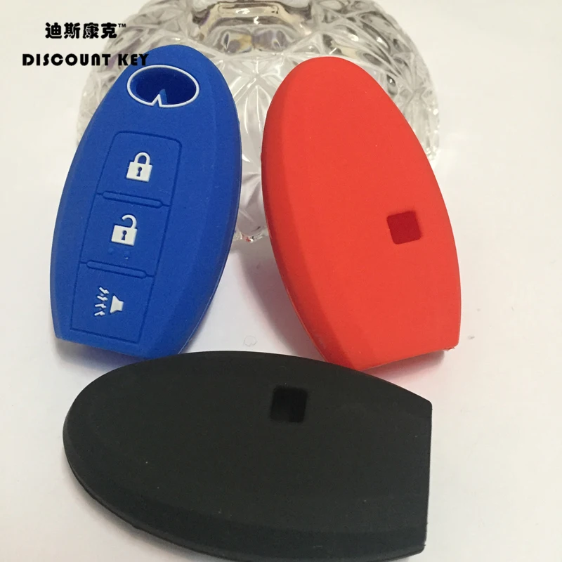 

Silicone car Key Case Cover for Infiniti G25 FX35 EX25 QX56 FX37 FX50 remote key case 3 buttons car FOB key cover sticker