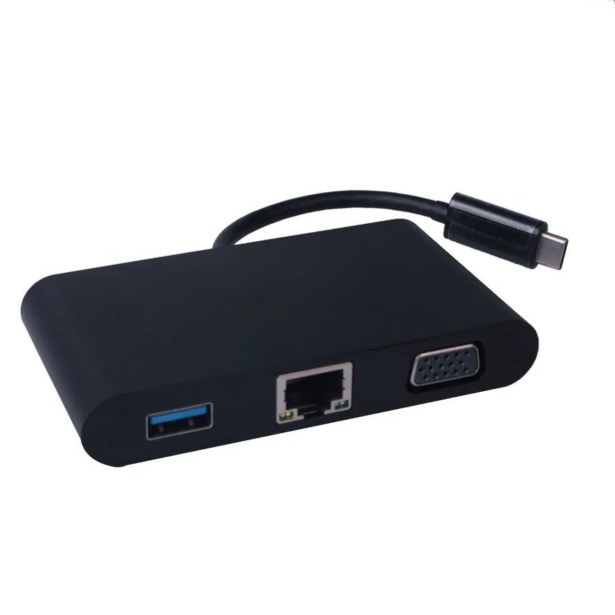 Thunderbolt usb type c концентратор VGA ethernet rj45 usb3.0 зарядка 5в1 адаптер кабель конвертер для