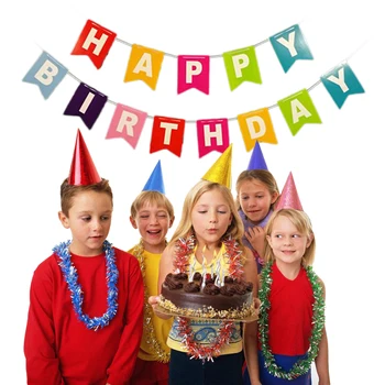 

Birthday Party Banner Happy Birthday Letter Hanging Banner Colorful Paper Banner For Birthday Party