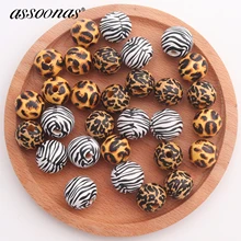 Assoonas M413, аксессуары для ювелирных изделий, большой бисер аксессуары, diy кулон, Леопардовый принт, форма шарика, дерево Изготовление ювелирных изделий, diy серьги