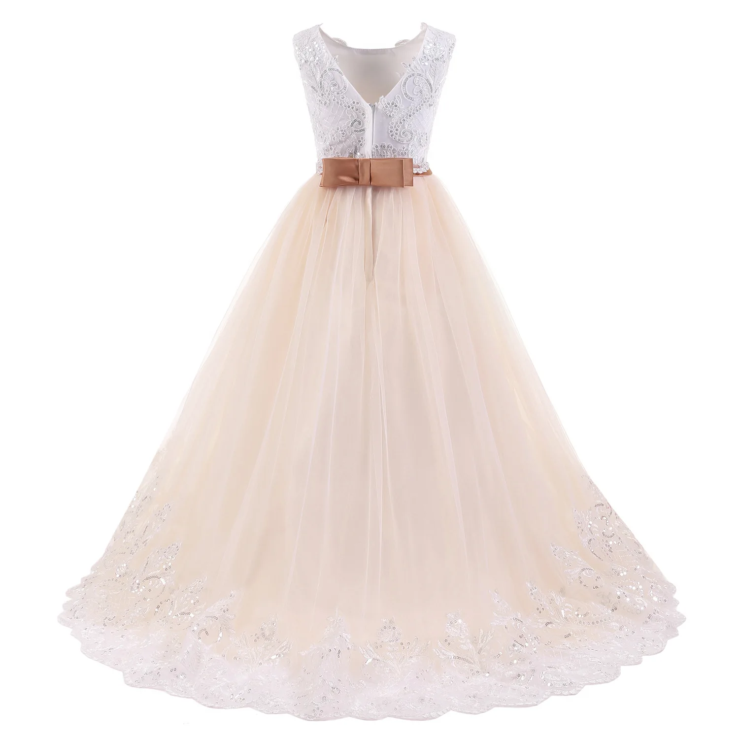 Платье принцессы для маленьких девочек на свадьбу детская одежда белые торжественные платья возраст 2, 3, 4, 5, 6, 7 От 8 до 13 лет