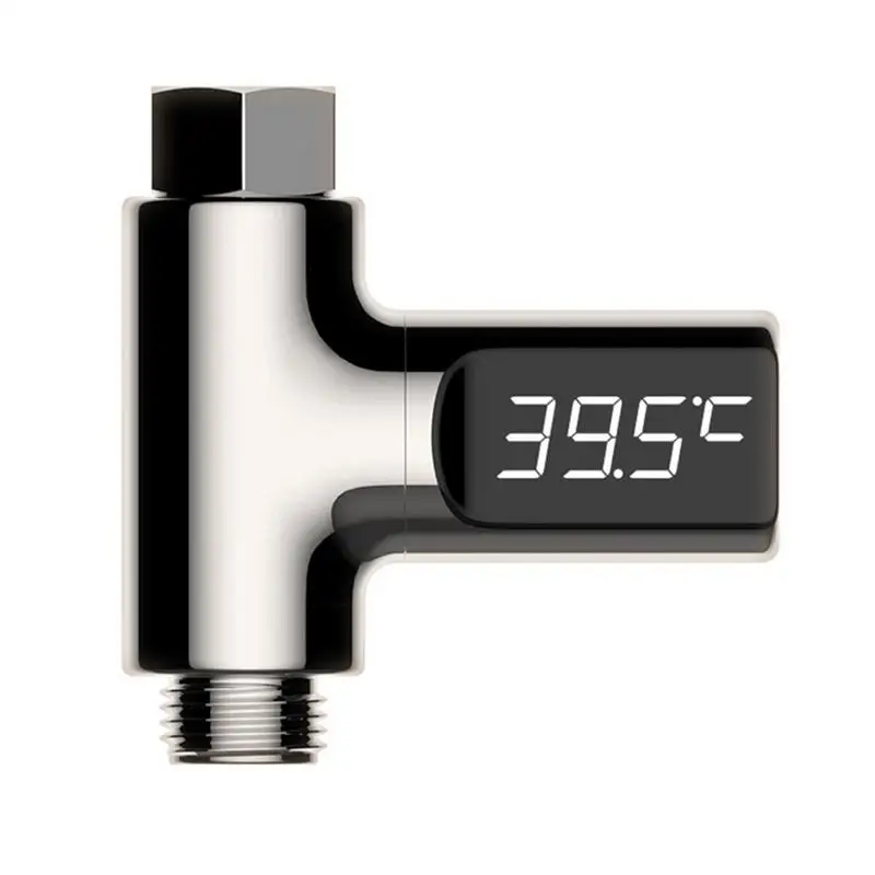 

LED Display Home Water Shower Thermometer Flow LW-101 Water Temperture Monitor Battery Free Led Display Water Shower Thermometer