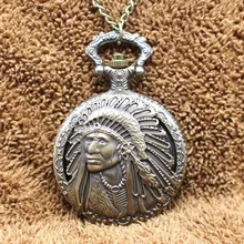 Антикварные ретро индийские люди кварцевые карманные часы цепь бронзовые часы для мужчин и женщин подарок Relogio De Bolso