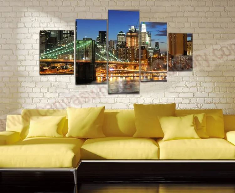 Modern Canvas Wall Art Painting Ideas Of Bridge 3d Wall Pictures For Living Room Large Canvas Prints Modern Paintings Canvas Painting Sheet Painting Painterpainting Cityscape Aliexpress
