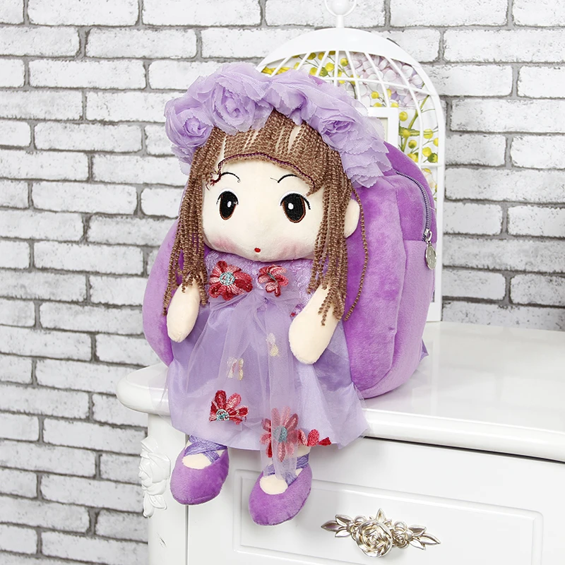 2 Bolsos De Felpa Para Niña – Suaves, Ligeros Y Con Correa Ajustable, 19x16 Cm, Colores Rosa Y Morado