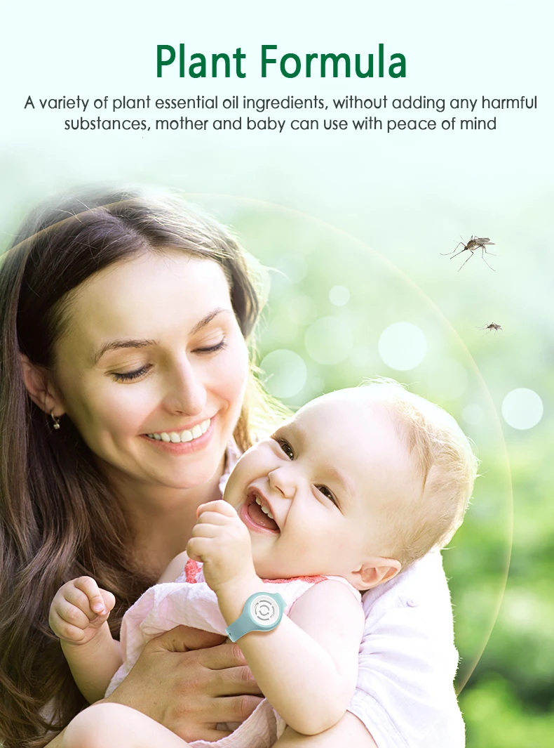Natural Plant essential oil mosquito repellent bracelet buckle anti-mosquito outdoor pest reject for adult pregnant woman child