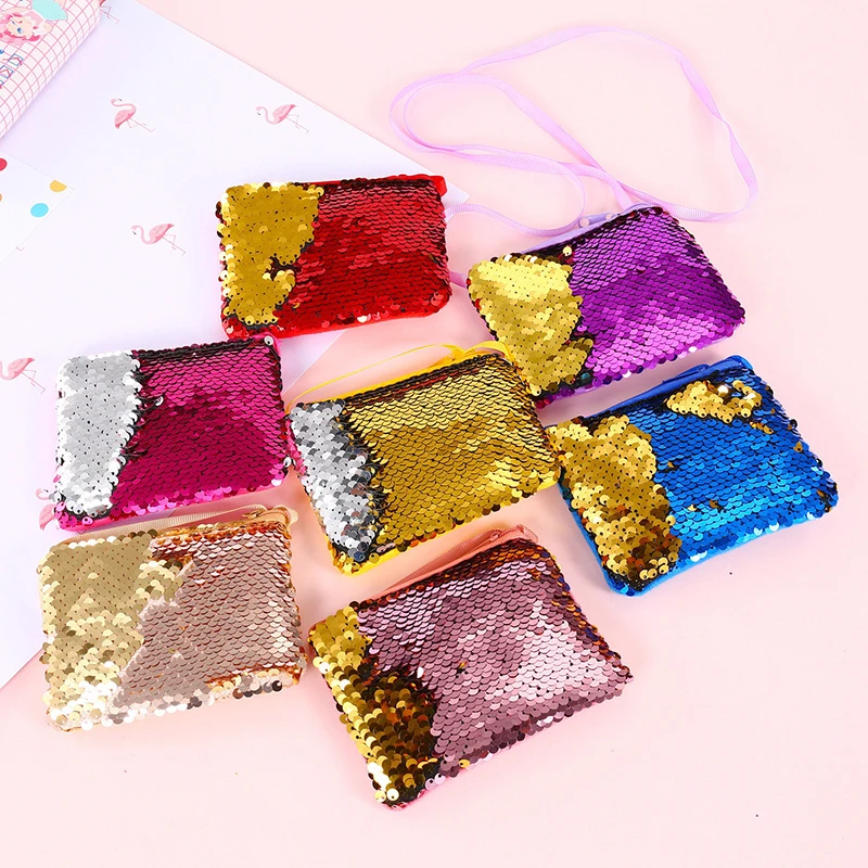 Toddler Infant Baby Girls Sequins Crossbody Shoulder Bag Small Zipper Bag Purse Kids Children Lovely Gift Cute Fashion New