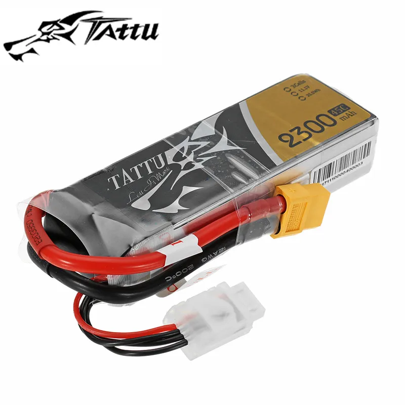 

High Quality TATTU 11.1V 2300mAh 45C 3S Rechargeable Lipo Battery XT60 Plug for RC FPV Racing Drone RC Drone FPV Models Parts
